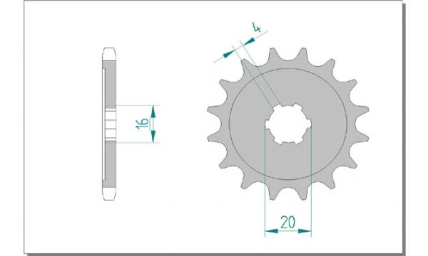 AFAM Kettensatz Alu, SUZUKI RM 100 K3, mit A428MX-G Kette