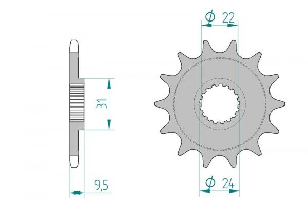 AFAM Kettensatz Alu, SUZUKI RM-Z 450 K8, mit A520MX4-G Kette