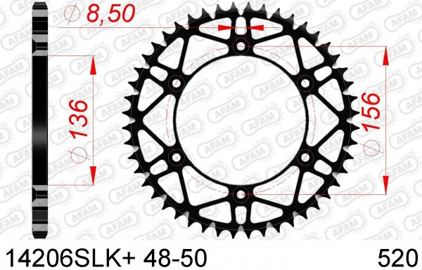 AFAM Kettensatz, SHERCO SEF-R 450, mit A520XRR3-G Kette