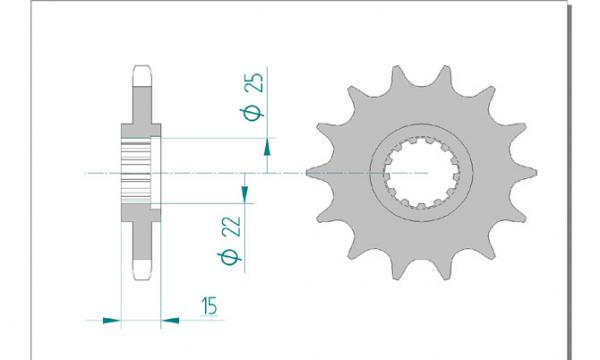 DID Kettensatz TRIUMPH 600 Speedfour, mit DID 525VX Kette