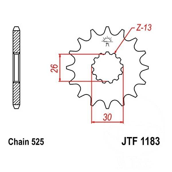 JT Ritzel 17Z Teilung 525