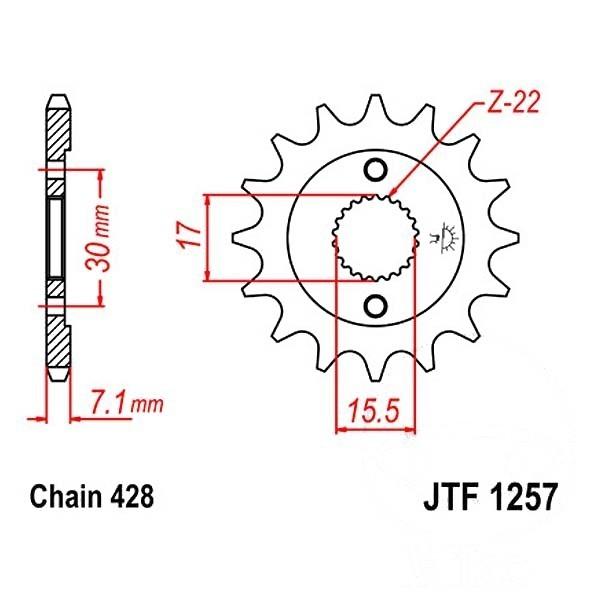 JT Ritzel 15Z Teilung 428