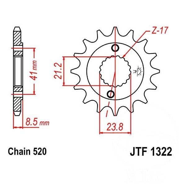 JT Ritzel 15Z Teilung 520