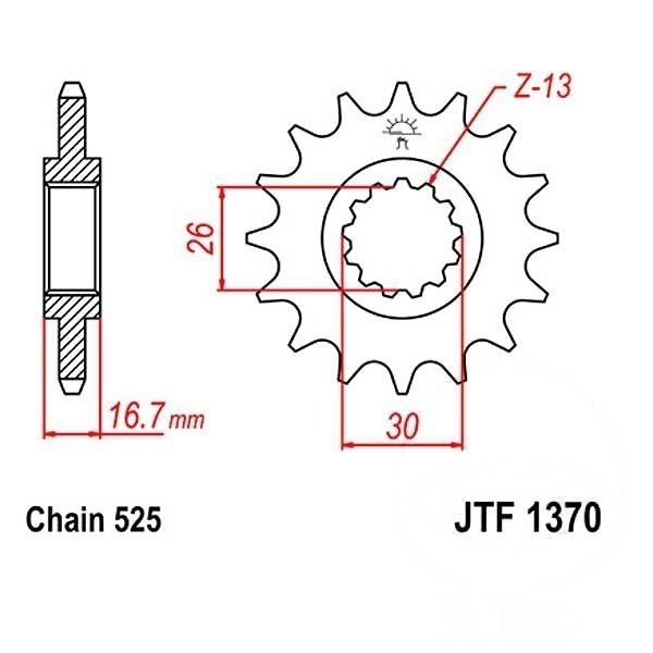 JT Ritzel 16Z Teilung 525