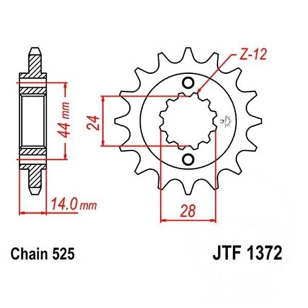 JT Ritzel 17Z Teilung 525