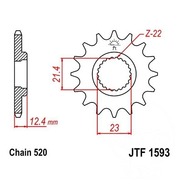 JT Ritzel 14Z Teilung 520