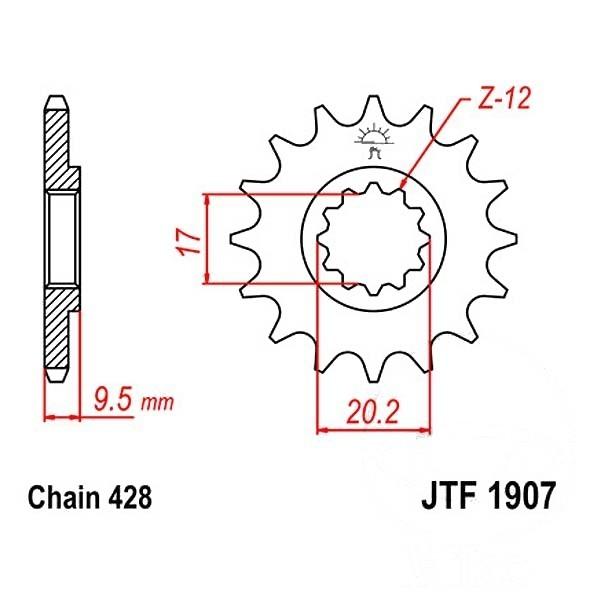 JT Ritzel 13Z Teilung 428