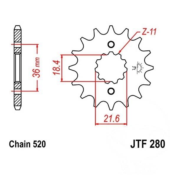 JT Ritzel 13Z Teilung 520