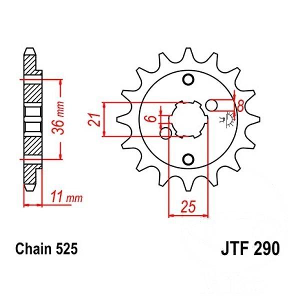 JT Ritzel 15Z Teilung 525