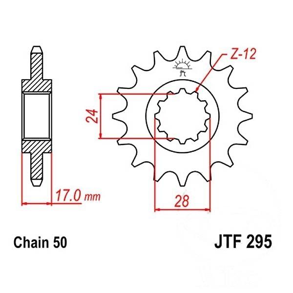 JT Ritzel 15Z Teilung 530