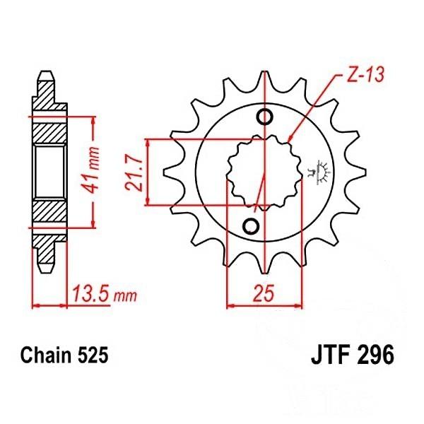 JT Ritzel 15Z Teilung 525