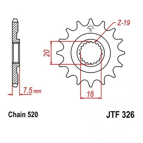 JT Ritzel 13Z Teilung 520