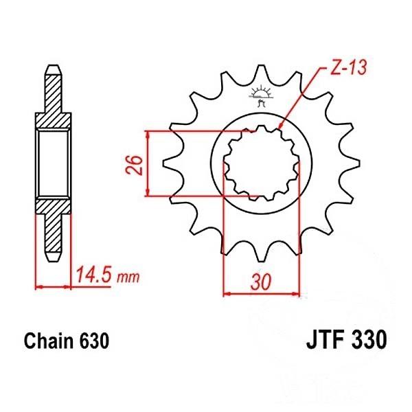 JT Ritzel 15Z Teilung 630