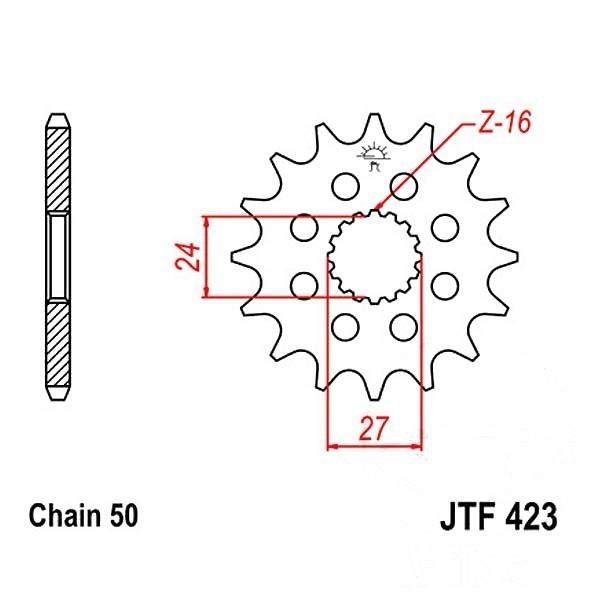 JT Ritzel 17Z Teilung 530