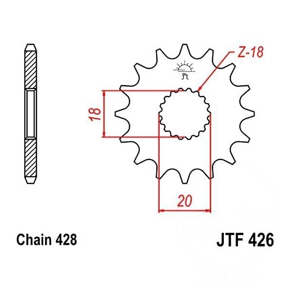 JT Ritzel 15Z Teilung 428