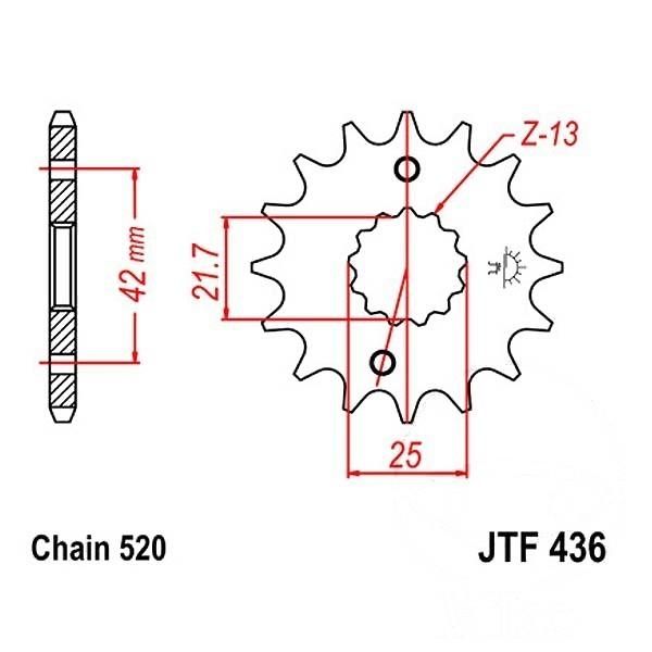 JT Ritzel 14Z Teilung 520