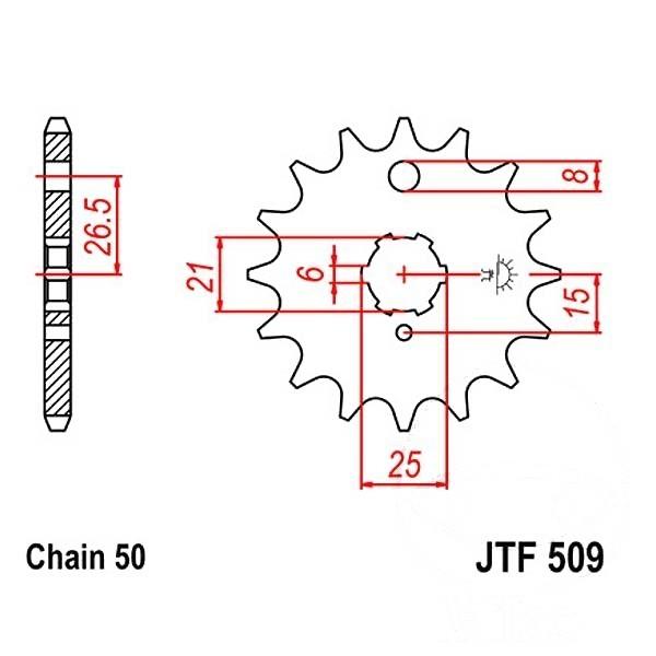 JT Ritzel 15Z Teilung 530
