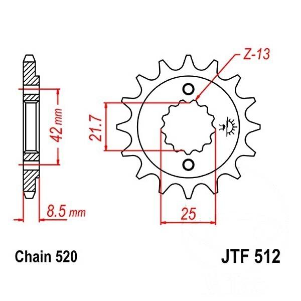 JT Ritzel 14Z Teilung 520