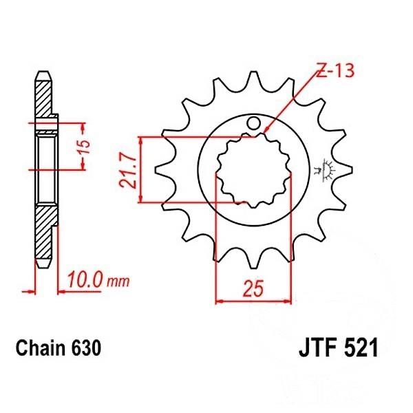 JT Ritzel 15Z Teilung 630