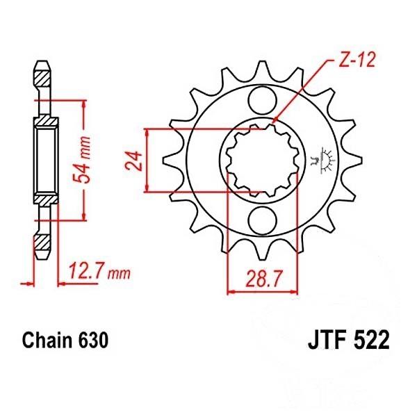 JT Ritzel 15Z Teilung 630