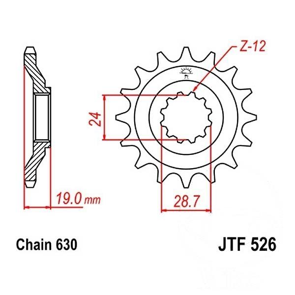 JT Ritzel 15Z Teilung 630