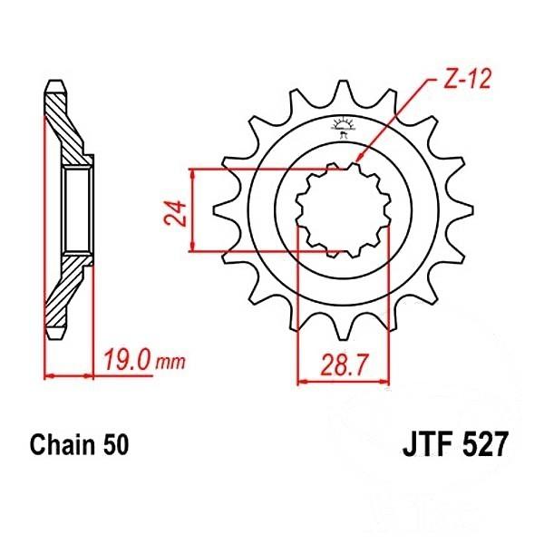 JT Ritzel 17Z Teilung 530
