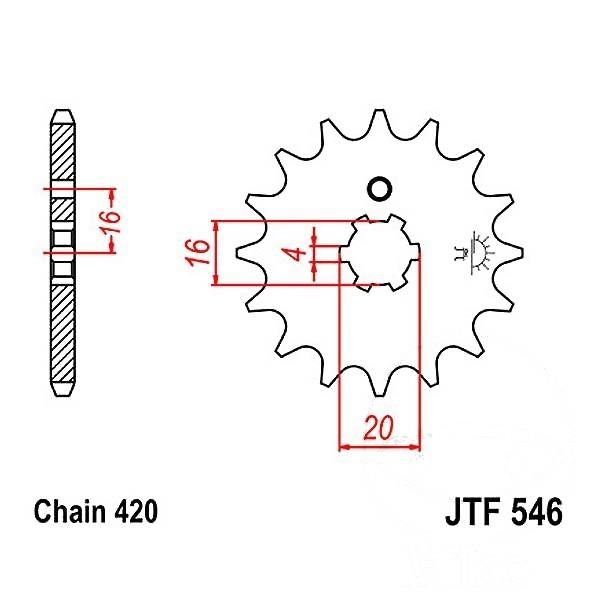 JT Ritzel 14Z Teilung 420