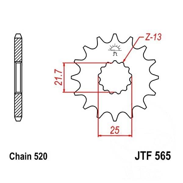 JT Ritzel 15Z Teilung 520
