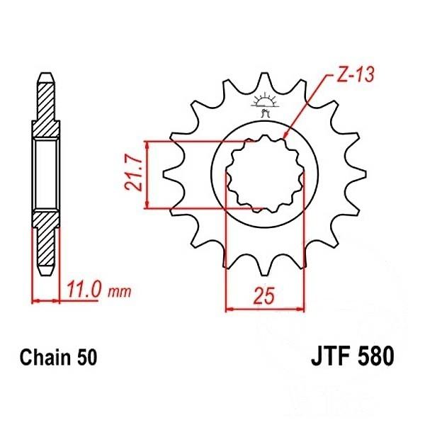 JT Ritzel 17Z Teilung 530