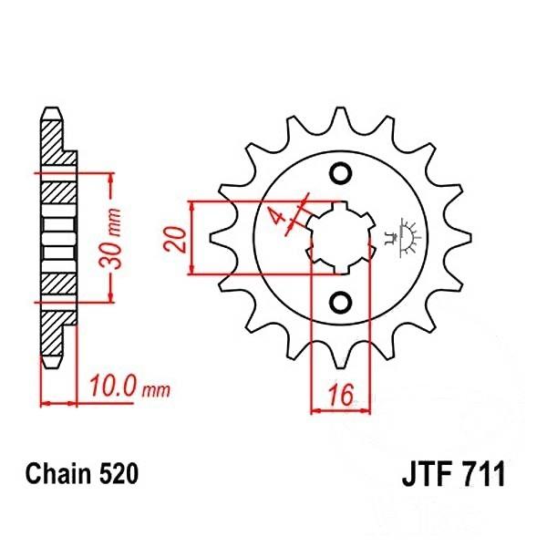 JT Ritzel 14Z Teilung 520