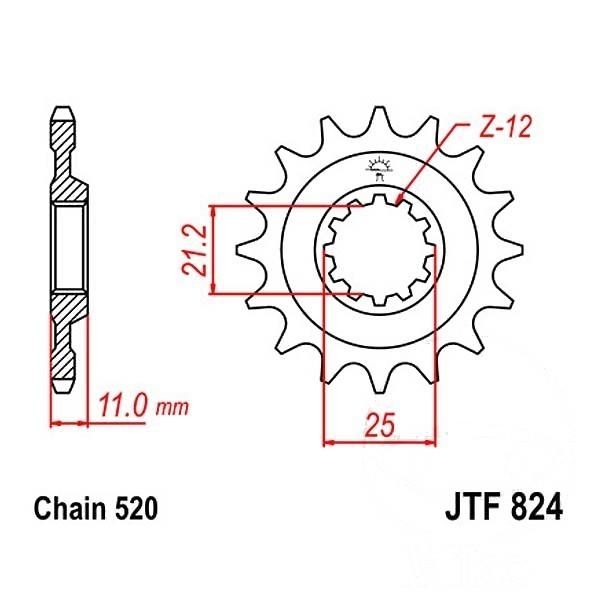 JT Ritzel 15Z Teilung 520
