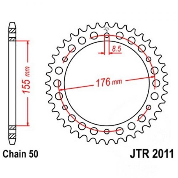 JT Kettenrad Stahl 42Z Teilung 530