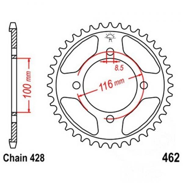 JT Kettenrad Stahl 49Z Teilung 428