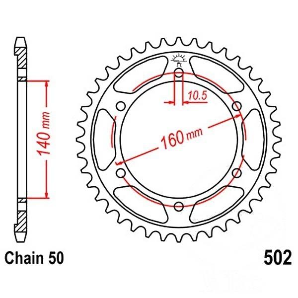 JT Kettenrad Stahl 44Z Teilung 530