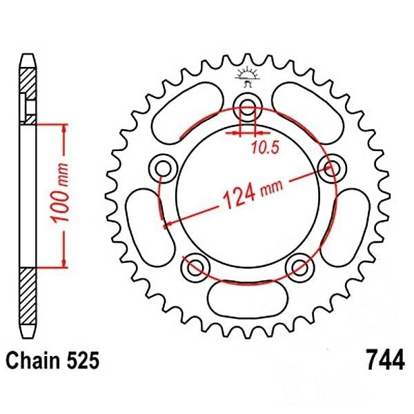JT Kettenrad Stahl 38Z Teilung 525