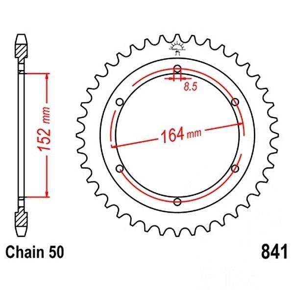 JT Kettenrad Stahl 42Z Teilung 530