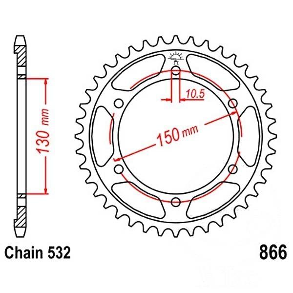 JT Kettenrad Stahl 46Z Teilung 532