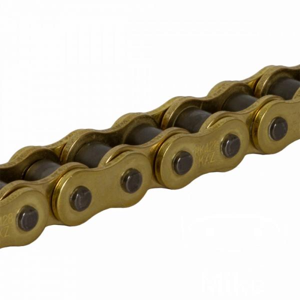 Motocross Kette RK gold GB 428MXZ 122 Glieder offen mit Clipschloss gold