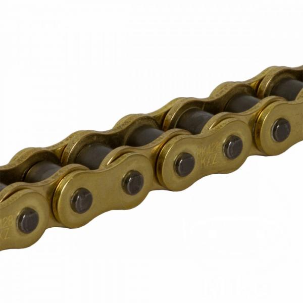 Motocross Kette RK gold GB 428MXZ 136 Glieder offen mit Clipschloss gold