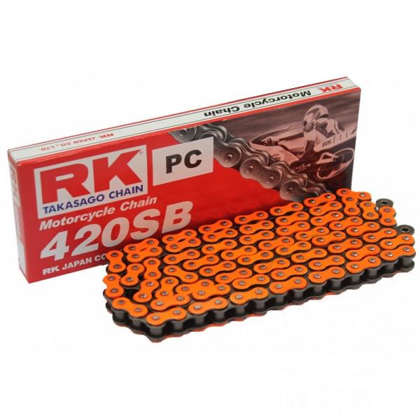 Kette RK orange OR420SB 100 Glieder offen mit Clipschloss