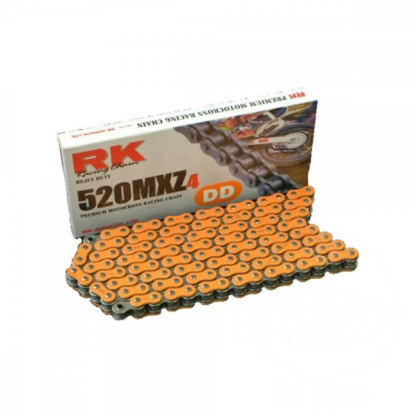 Motocross Kette RK orange OR520MXZ4 112 Glieder offen mit Clipschloss