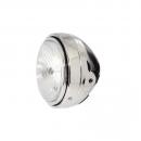 Scheinwerfer H4 5 3/4" Chrom, geplaegtes Glas