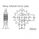 Ritzel 530 Teilung 17, Zähne