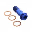 Hohlschraube doppelt M10 x 1.00 Titan Racing blau Pro Bolt