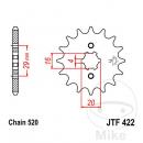 Ritzel 14Z Teilung 520 grobverzahnt 4 Innendurchmesser 16/20