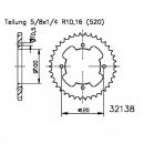 Kettenrad 38Z Teilung 520 Innendurchmesser 100 Lochkreis 120