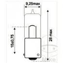 Lampe 12V6W BAX9S   Inhalt 10 Stück