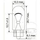 Lampe 12V5W   W2.1X9.5D blau Inhalt 10 Stück