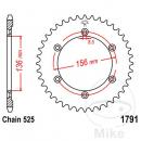 Kettenrad 42Z Teilung 525 Innendurchmesser 136 Lochkreis 156