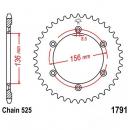 Kettenrad Stahl Teilung 525, Zähne 43